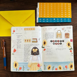 Letter Journal Sticker | Vowels | Coffee Colors | PaperDollzCo | L003