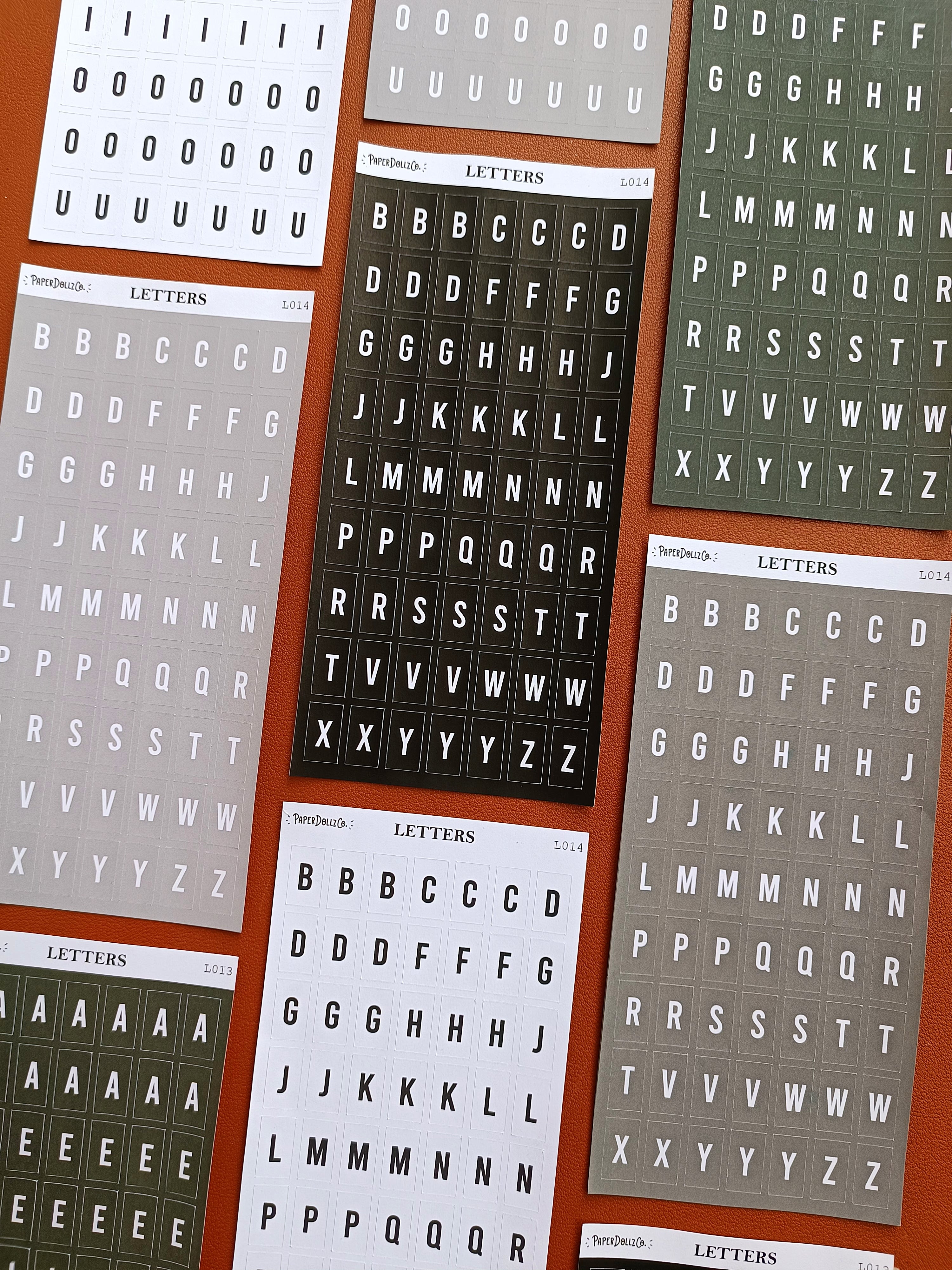 Letter Journal Sticker | Consonant | Monochromatic Colors | L014