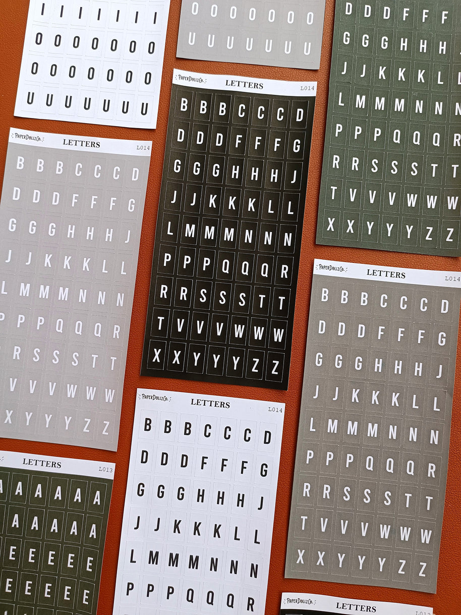 Letter Journal Sticker | Consonant | Monochromatic Colors | L014