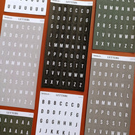 Letter Journal Sticker | Consonant | Monochromatic Colors | L014