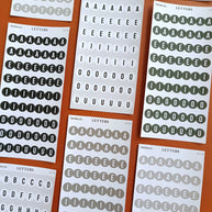 Letter Journal Sticker | Vowels | Monochromatic Colors | L015