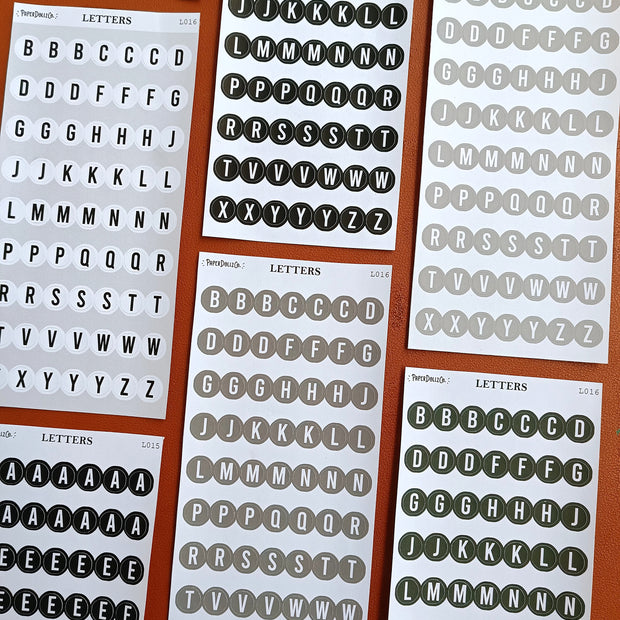 Letter Journal Sticker | Consonant | Monochromatic Colors | L016