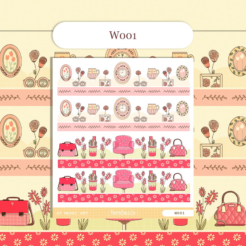 Paperdollzco | A5 Border Sticker | w001