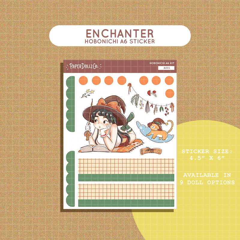 Enchanter | Enchanted | Hobonichi A6 Daily Sticker Kit - a001