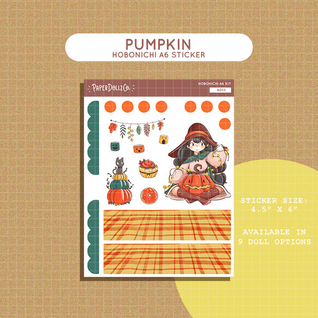 Pumpkin | Enchanted | Hobonichi A6 Sticker Kit - a003