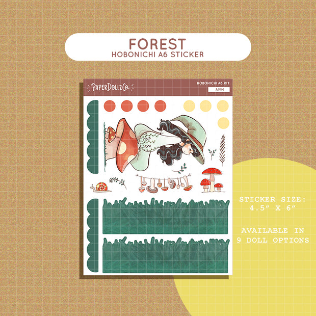 Forest | Enchanted | Hobonichi A6 Daily Sticker Kit - a004