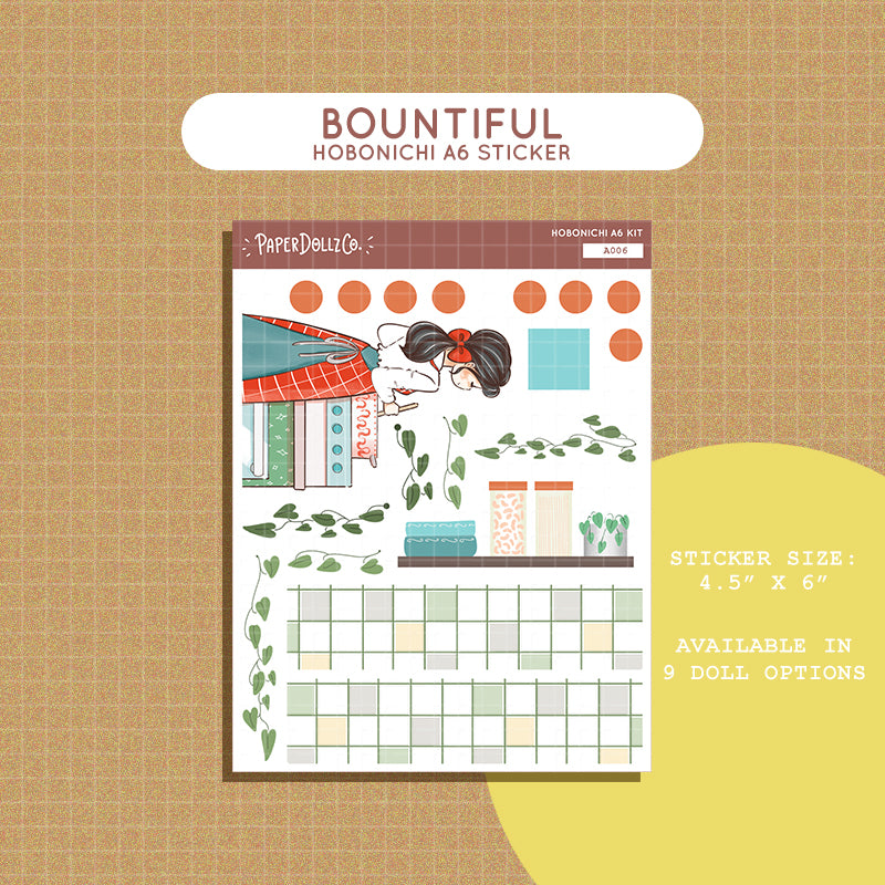 Bountiful | Joy to the Dolly World | Hobonichi A6 Daily Sticker Kit - a006