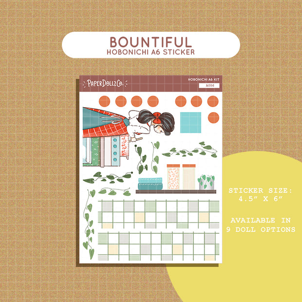 Bountiful | Joy to the Dolly World | Hobonichi A6 Daily Sticker Kit - a006