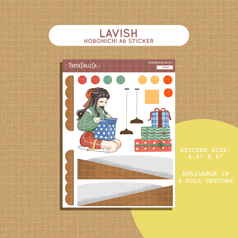Lavish | Joy to the Dolly World | Hobonichi A6 Daily Sticker Kit - a008