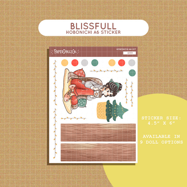 Blissful | Joy to the Dolly World | Hobonichi A6 Daily Sticker Kit - a009