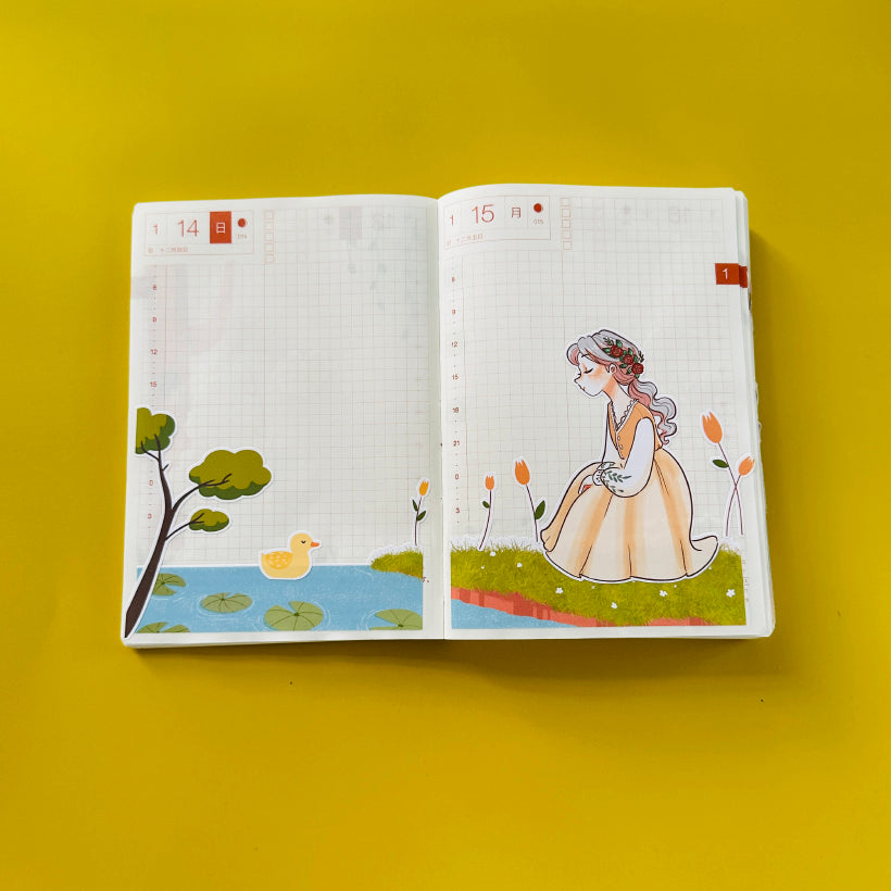 Farmlife | Pretty Petal | Hobonichi A6 Daily Sticker Kit - a016