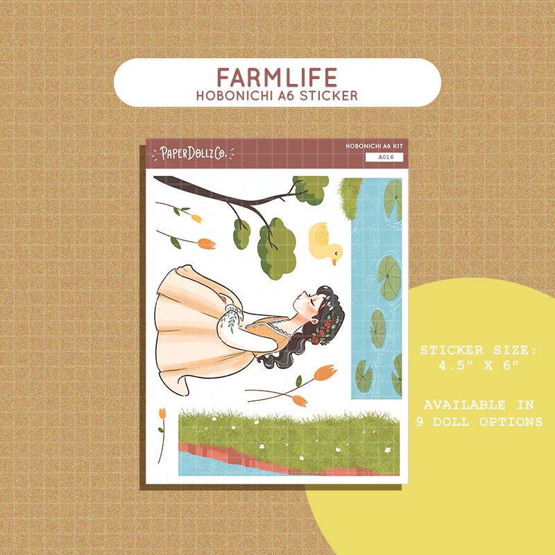 Farmlife | Pretty Petal | Hobonichi A6 Daily Sticker Kit - a016