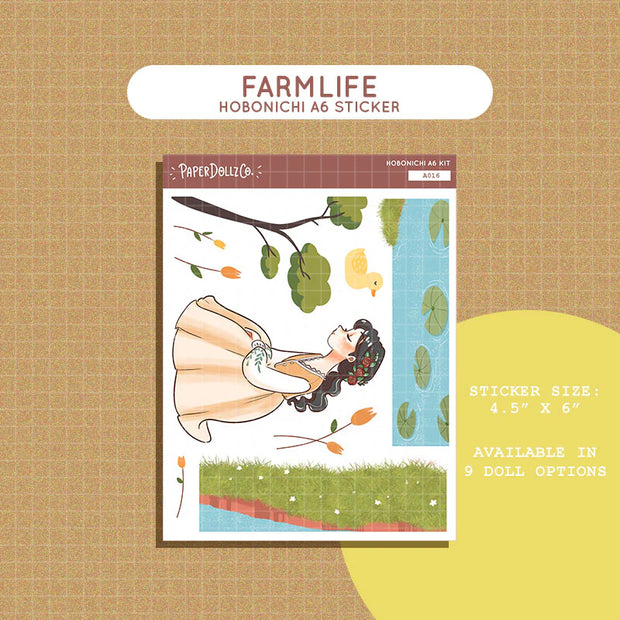 Farmlife | Pretty Petal | Hobonichi A6 Daily Sticker Kit - a016