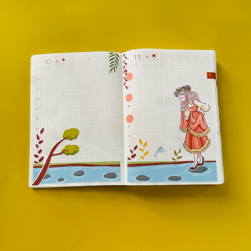Artist | Pretty Petal | Hobonichi A6 Daily Sticker Kit - a017