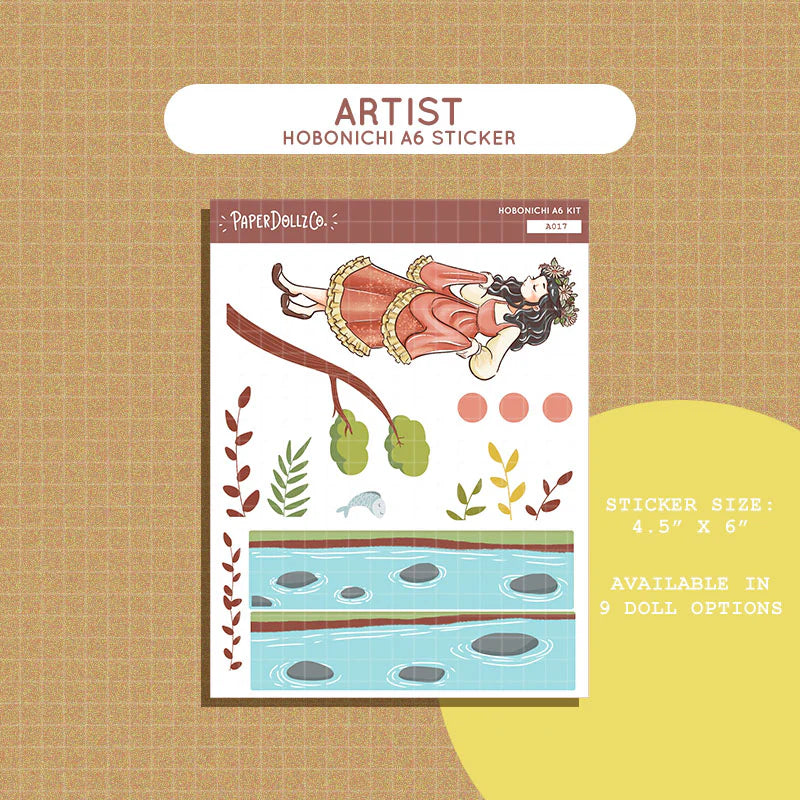 Artist | Pretty Petal | Hobonichi A6 Daily Sticker Kit - a017