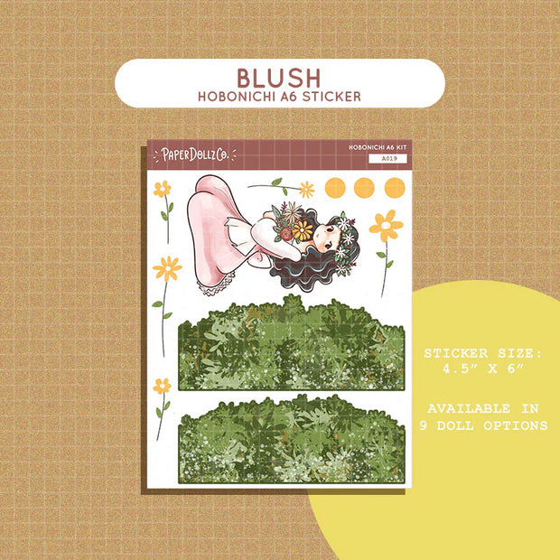 Blush | Pretty Petal | Hobonichi A6 Daily Sticker Kit - a019