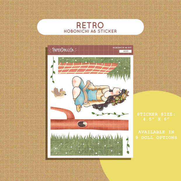 Retro | Pretty Petal | Hobonichi A6 Sticker Kit - a020