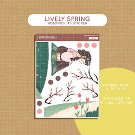 Lively | Spring Blossoming | Hobonichi A6 Daily Sticker Kit - a022