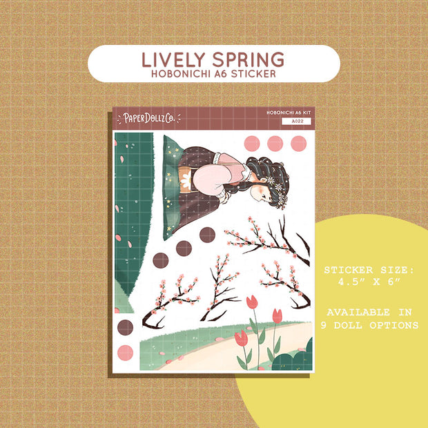 Lively | Spring Blossoming | Hobonichi A6 Daily Sticker Kit - a022