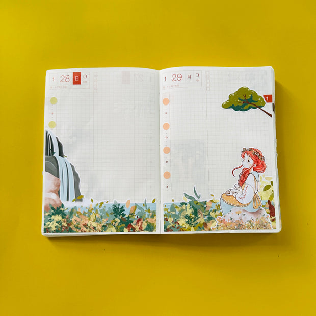 Happy | Spring Blossoming | Hobonichi A6 Daily Sticker Kit - a025