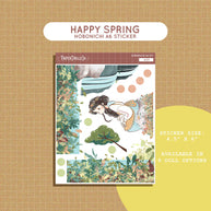Happy | Spring Blossoming | Hobonichi A6 Daily Sticker Kit - a025