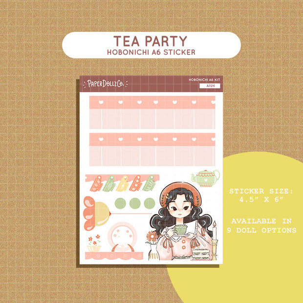 Tea Party | Alone Time | Hobonichi A6 Daily Sticker Kit - a026