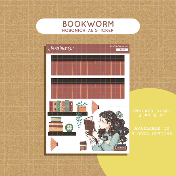 Bookworm | Alone Time | Hobonichi A6 Daily Sticker Kit - a029