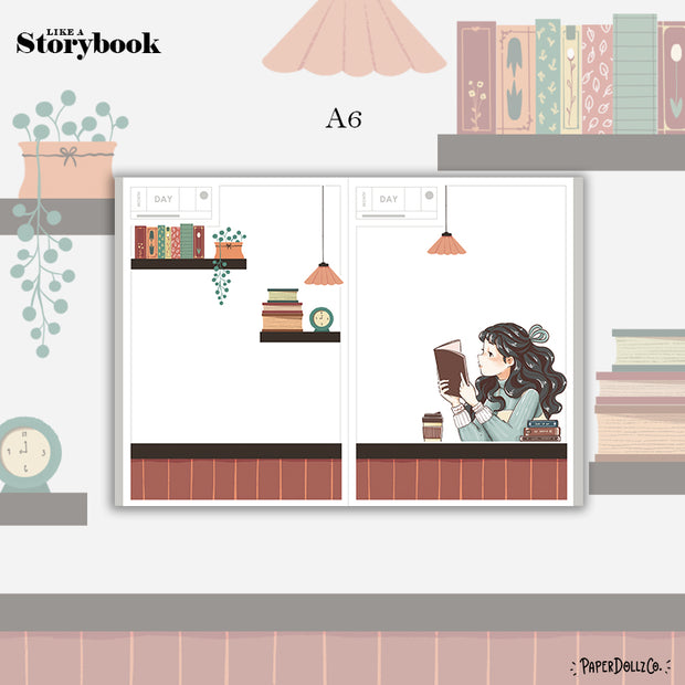 Bookworm | Alone Time | Hobonichi A6 Daily Sticker Kit - a029