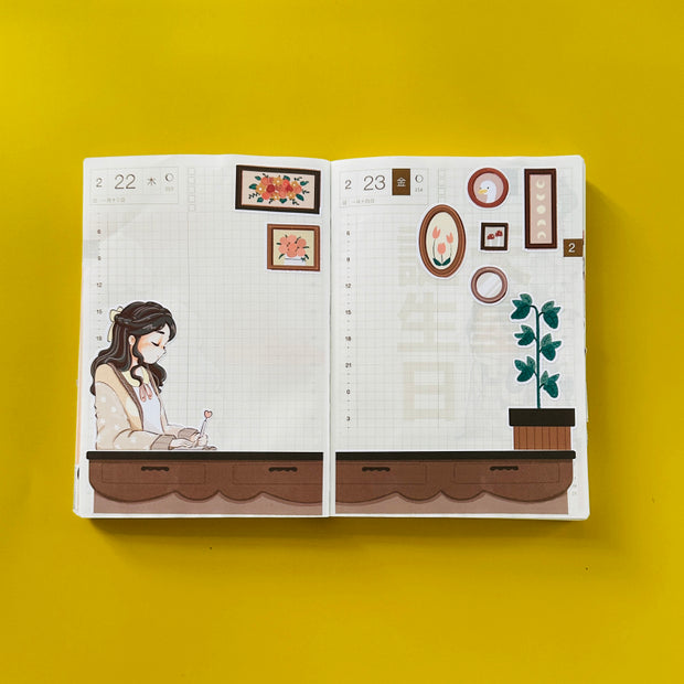 Journaling | Alone Time | Hobonichi A6 Daily Sticker Kit - a030