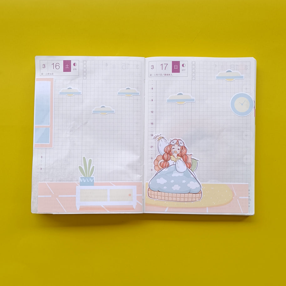 Peaceful | Sweet Dreams | Hobonichi A6 Daily Sticker Kit - a046