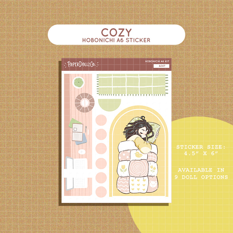 Cozy | Sweet Dreams | Hobonichi A6 Daily Sticker Kit - a047