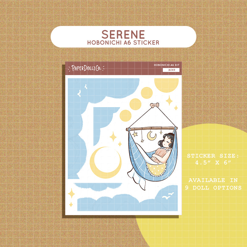 Serene | Sweet Dreams | Hobonichi A6 Daily Sticker Kit - a049
