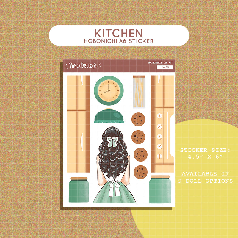 Kitchen | Crowning Glory | Hobonichi A6 Daily Sticker Kit - a055