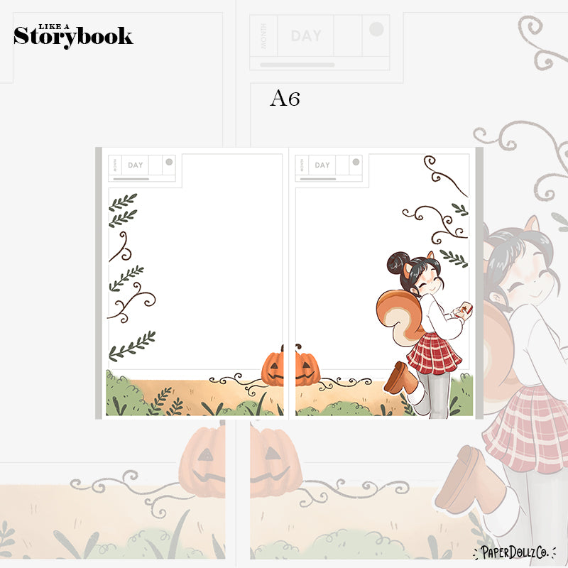 Squirrel | Fluffy Tails | Hobonichi A6 Daily Sticker Kit - a061