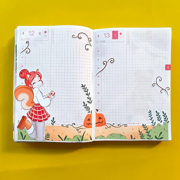 Squirrel | Fluffy Tails | Hobonichi A6 Daily Sticker Kit - a061