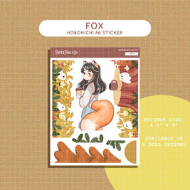 Fox | Fluffy Tails | Hobonichi A6 Daily Sticker Kit - a063