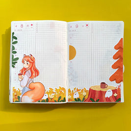 Fox | Fluffy Tails | Hobonichi A6 Daily Sticker Kit - a063