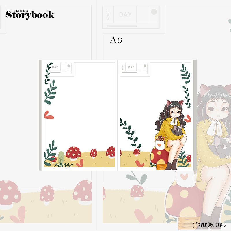 Cat | Fluffy Tails | Hobonichi A6 Daily Sticker Kit - a065