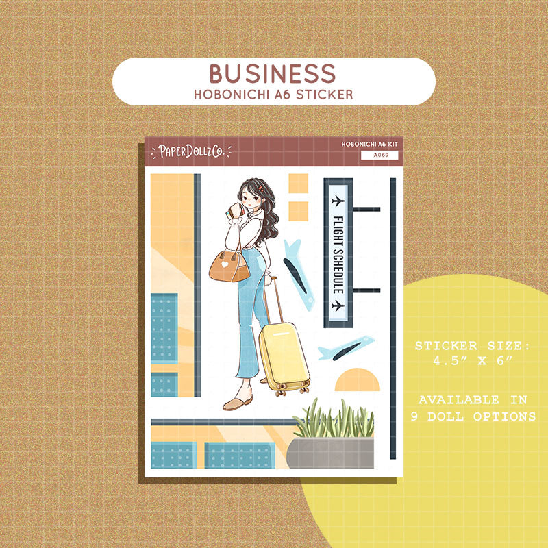 Business | Wanderlust | Hobonichi A6 Daily Sticker Kit - a069