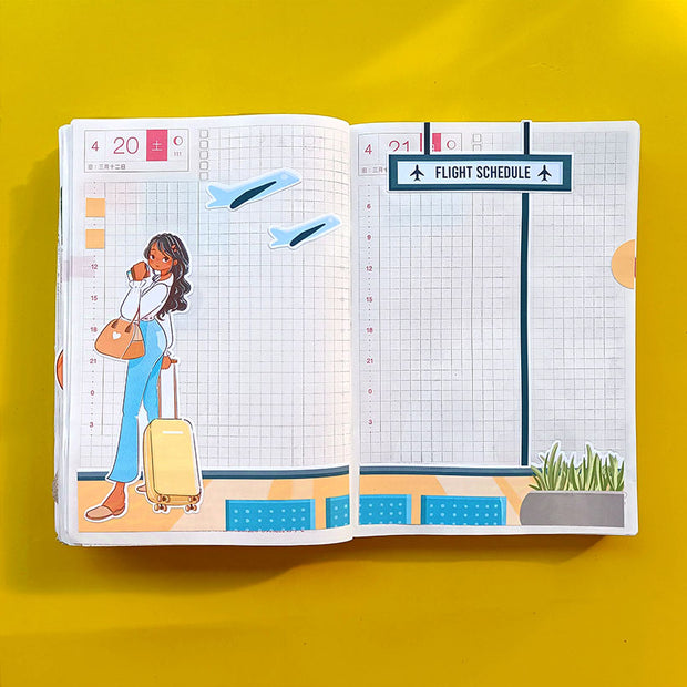 Business | Wanderlust | Hobonichi A6 Daily Sticker Kit - a069