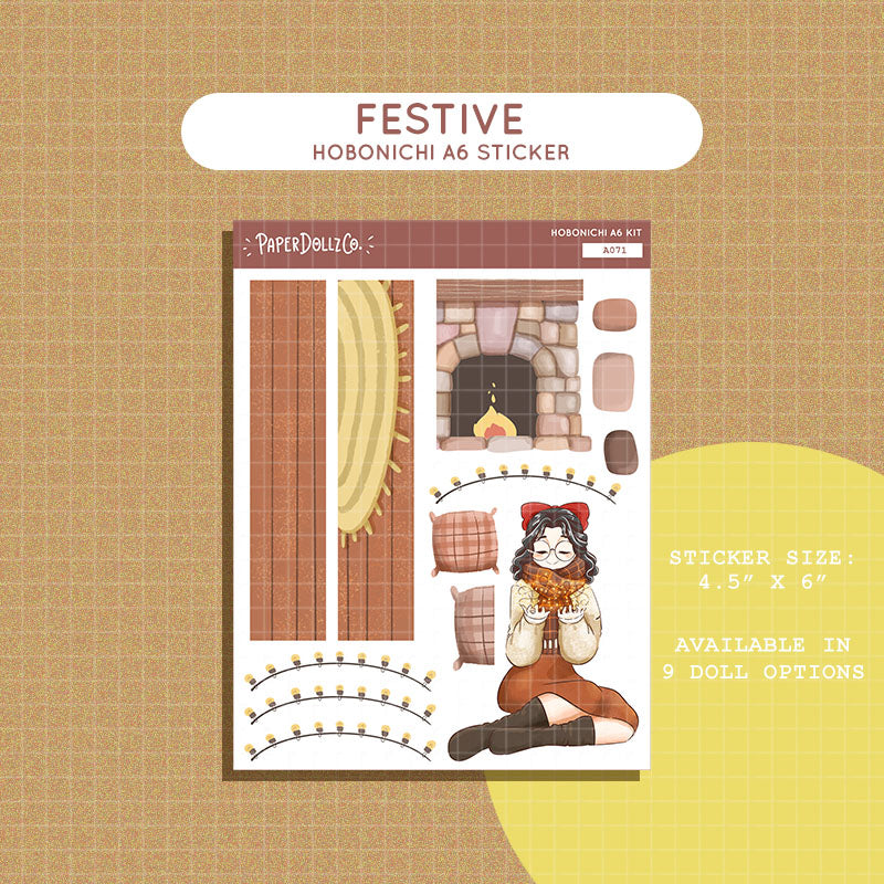 Festive | Winter Solstice | Hobonichi A6 Daily Sticker Kit - a071