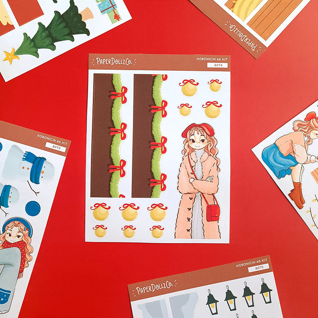 Bow | Winter Solstice | Hobonichi A6 Daily Sticker Kit - a074