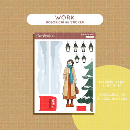 Work | Winter Solstice | Hobonichi A6 Daily Sticker Kit - a075