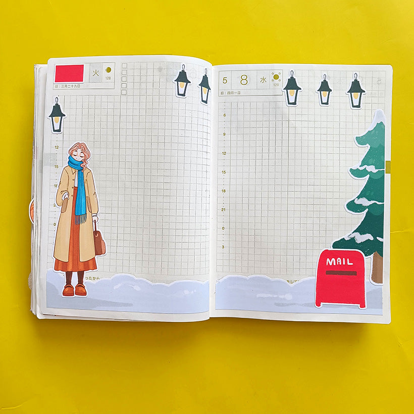Work | Winter Solstice | Hobonichi A6 Daily Sticker Kit - a075