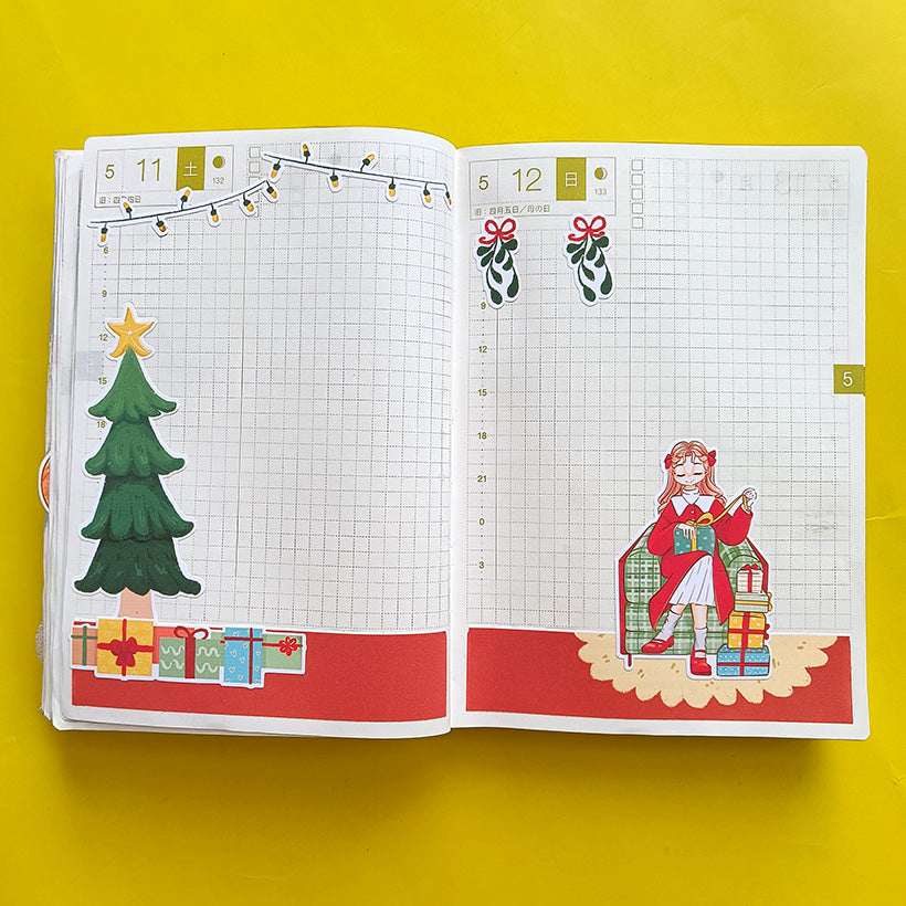Merry | Winter Solstice | Hobonichi A6 Daily Sticker Kit - a076