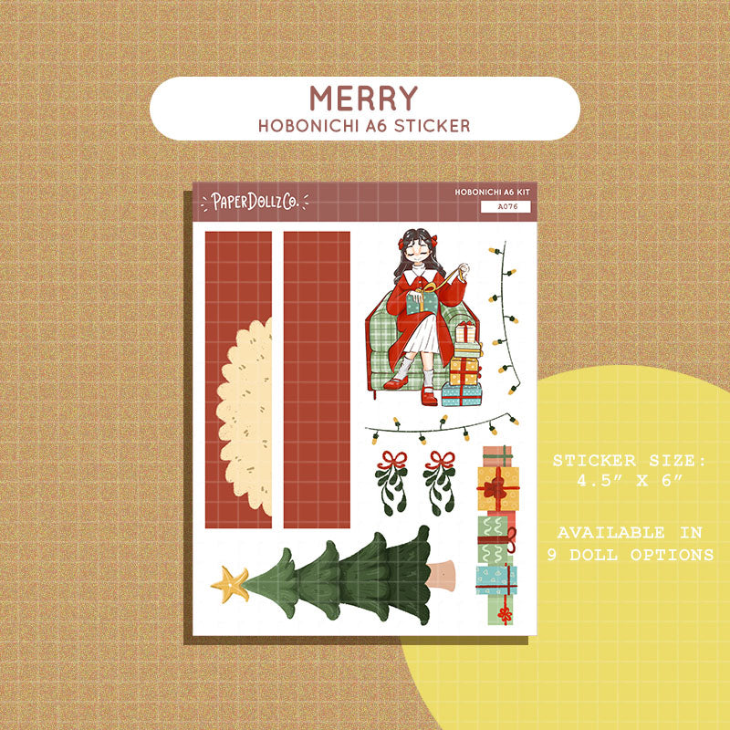 Merry | Winter Solstice | Hobonichi A6 Daily Sticker Kit - a076