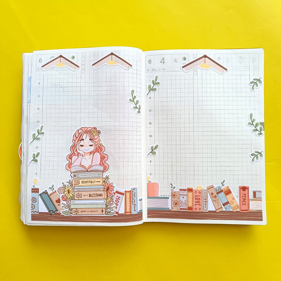 Readaholic | Reclaiming My Radiance | Hobonichi A6 Daily Sticker Kit - a083
