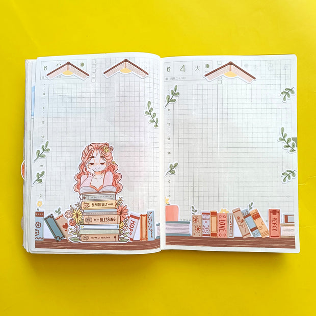 Readaholic | Reclaiming My Radiance | Hobonichi A6 Daily Sticker Kit - a083