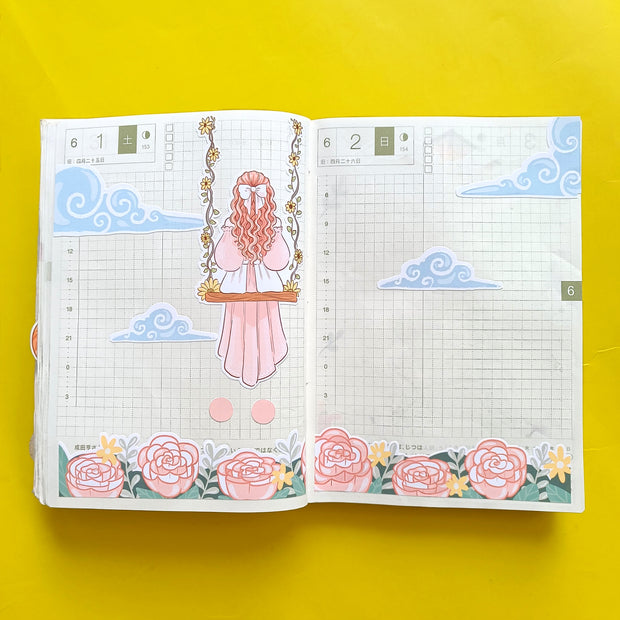 Flora | Reclaiming My Radiance | Hobonichi A6 Daily Sticker Kit - a084
