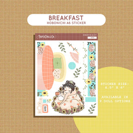 Breakfast | Reclaiming My Radiance | Hobonichi A6 Daily Sticker Kit - a085